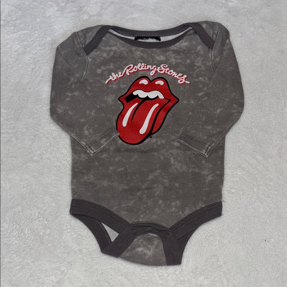 Rolling Stones Gray Baby Onesie bodysuit